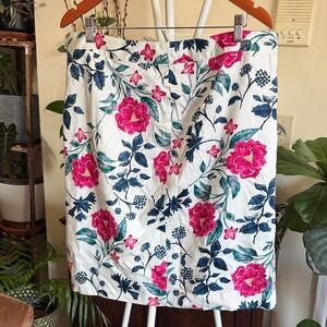 Van Heusen White and Pink Floral Mini Skirt